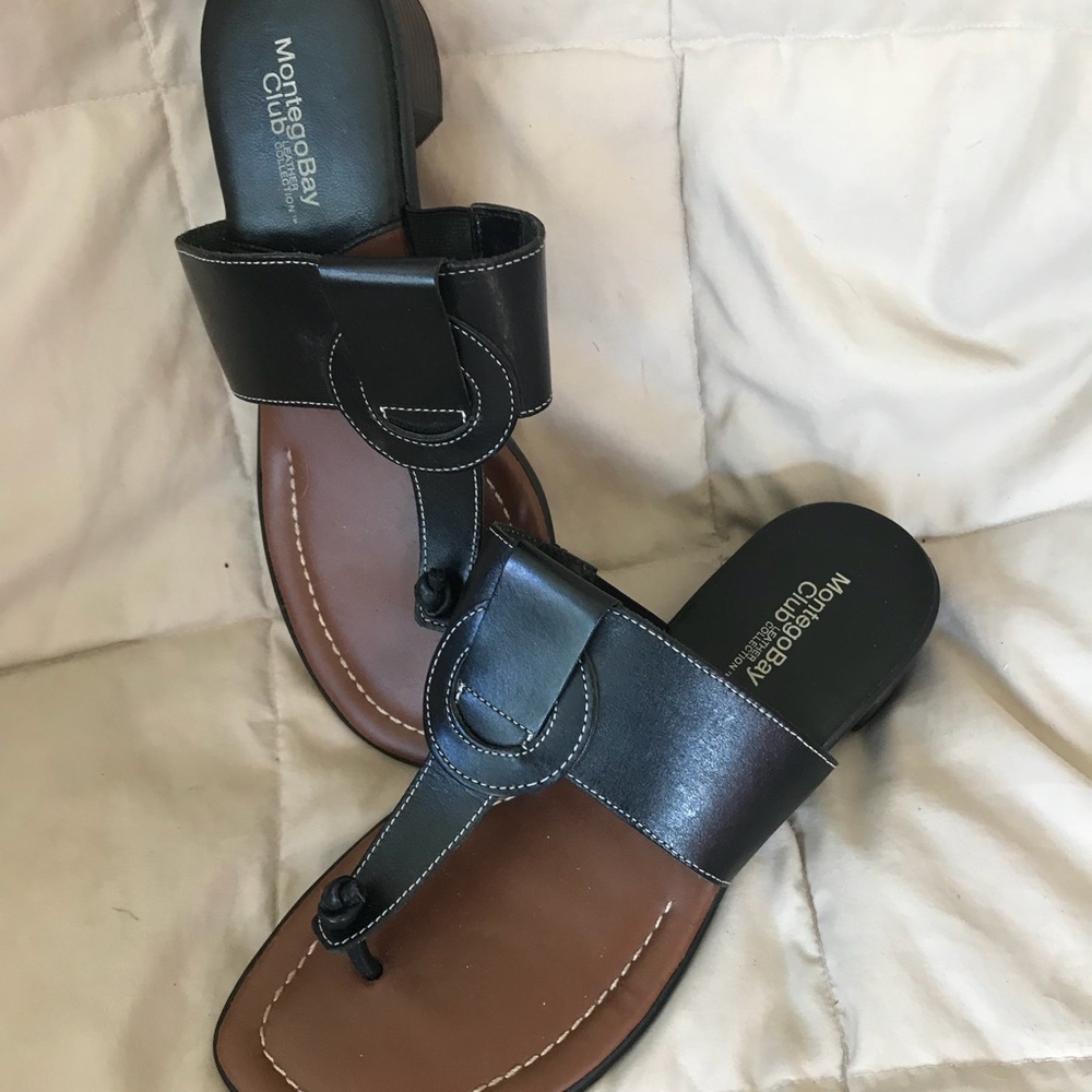 Black flip flops